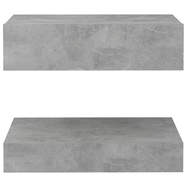 vidaXL sengeborde 2 stk. 60x35 cm spånplade betongrå