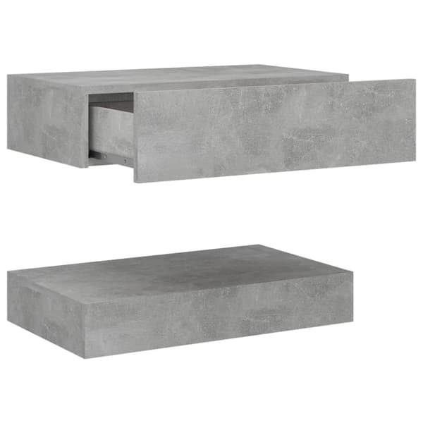 vidaXL sengeborde 2 stk. 60x35 cm spånplade betongrå