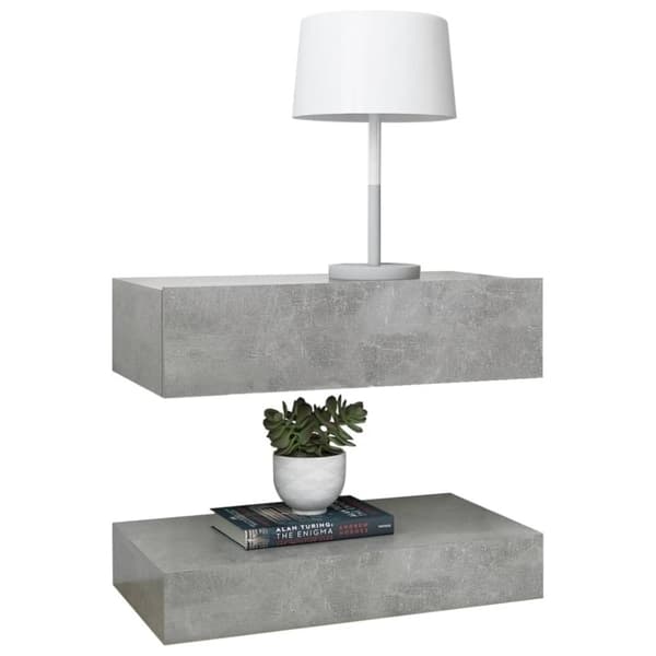 vidaXL Yöpöytä betoninharmaa 60x35 cm lastulevy