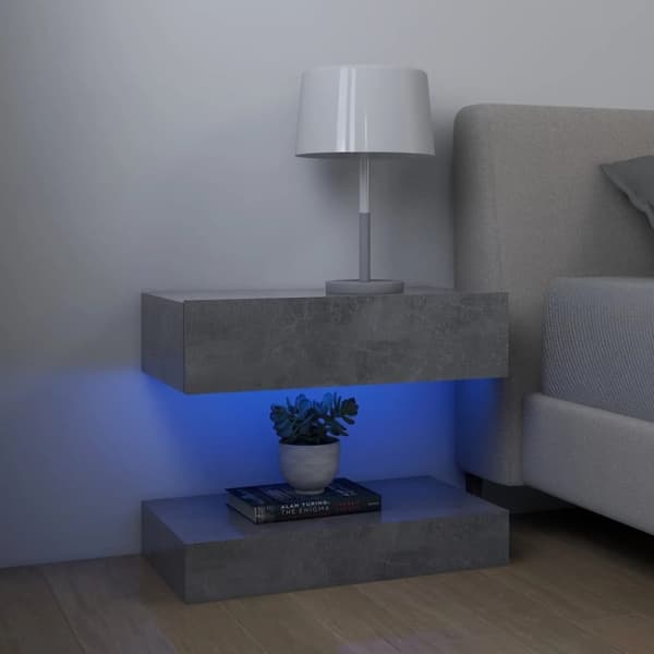 vidaXL Yöpöytä betoninharmaa 60x35 cm lastulevy
