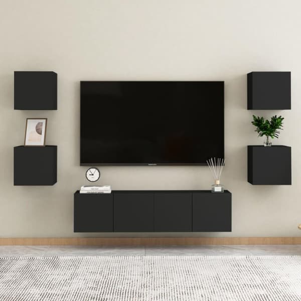 vidaXL sengeskabe 2 stk. 30,5x30x30 cm spånplade sort