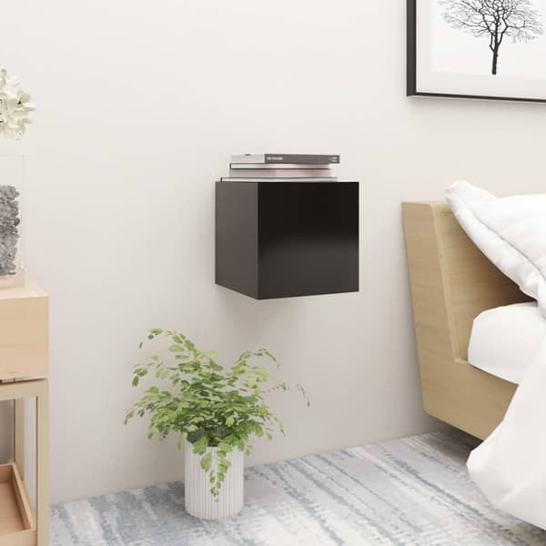vidaXL sengeskabe 2 stk. 30,5x30x30 cm spånplade sort