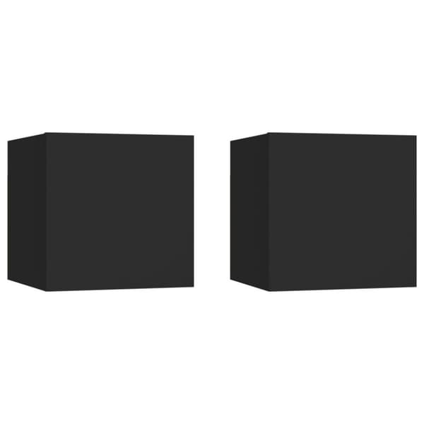 vidaXL sengeskabe 2 stk. 30,5x30x30 cm spånplade sort