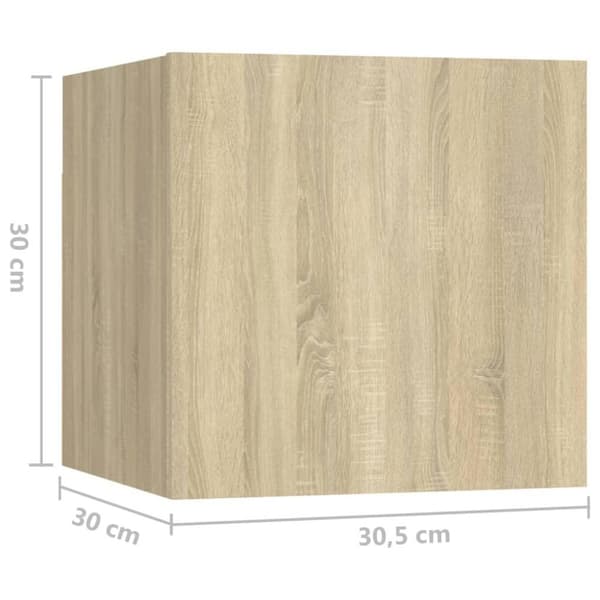 vidaXL Nattbord sonoma eik 30,5x30x30 cm sponplate