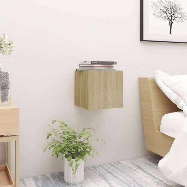 vidaXL Nattbord sonoma eik 30,5x30x30 cm sponplate