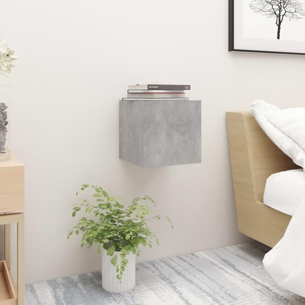 vidaXL Sängbord betonggrå 30,5x30x30 cm spånskiva