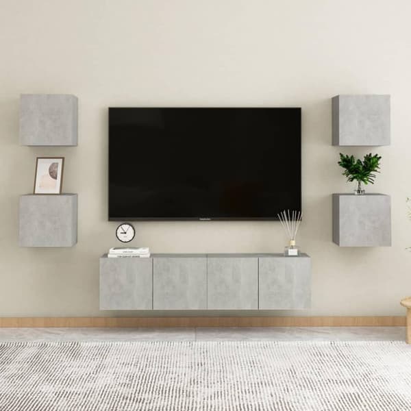 vidaXL sengeskabe 2 stk. 30,5x30x30 cm spånplade betongrå