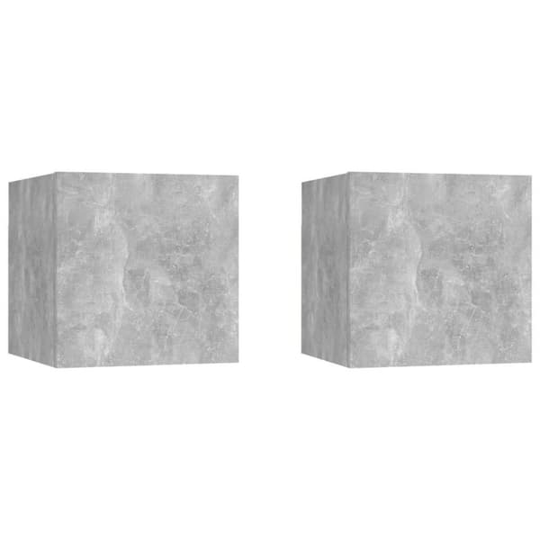vidaXL sengeskabe 2 stk. 30,5x30x30 cm spånplade betongrå