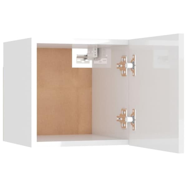 vidaXL Sängbord vit högglans 30,5x30x30 cm spånskiva
