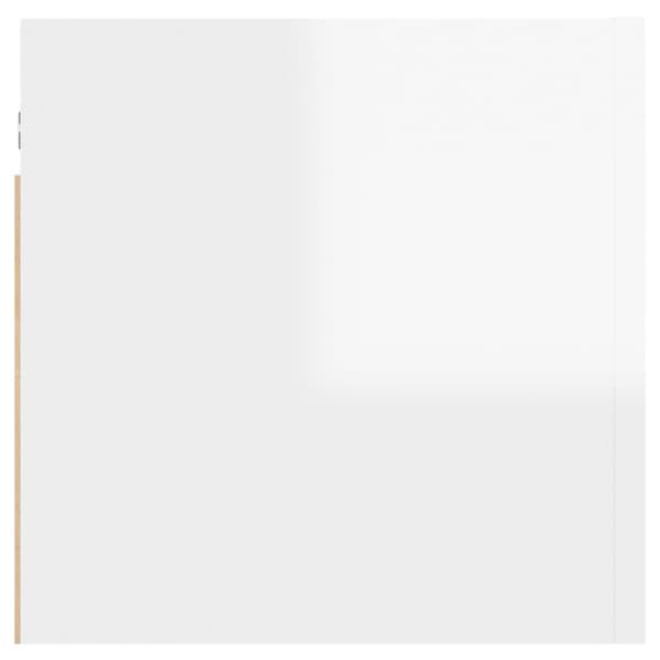 vidaXL Sängbord vit högglans 30,5x30x30 cm spånskiva