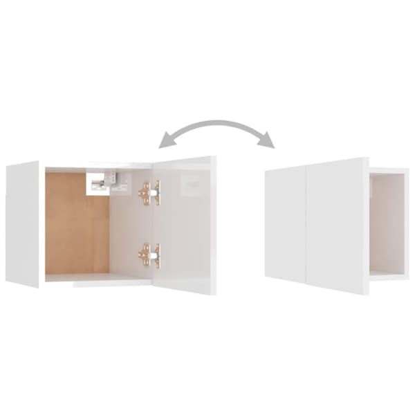 vidaXL Sängbord vit högglans 30,5x30x30 cm spånskiva