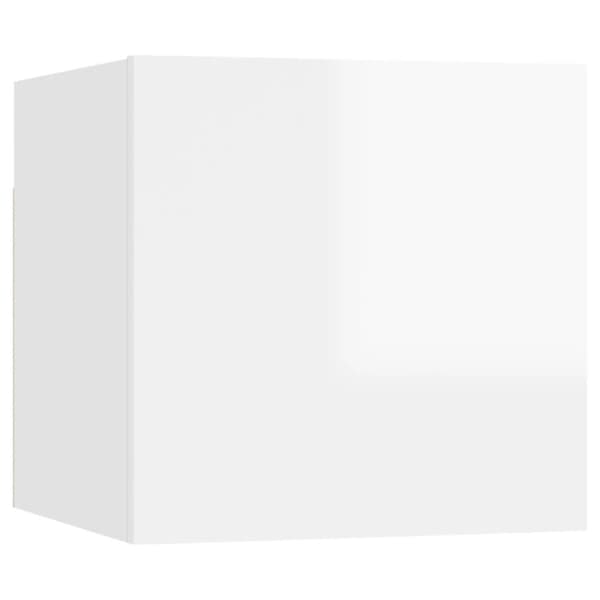 vidaXL Sängbord vit högglans 30,5x30x30 cm spånskiva