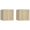 Miniatyrbilde 1 av 10: vidaXL Nattbord 2 stk sonoma eik 30,5x30x30 cm sponplate