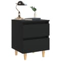 Miniatyrbilde 3 av 9: vidaXL Nattbord med heltre furuben svart 40x35x50 cm