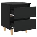 Miniatyrbilde 6 av 9: vidaXL Nattbord med heltre furuben svart 40x35x50 cm