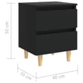 Miniatyrbilde 7 av 9: vidaXL Nattbord med heltre furuben svart 40x35x50 cm