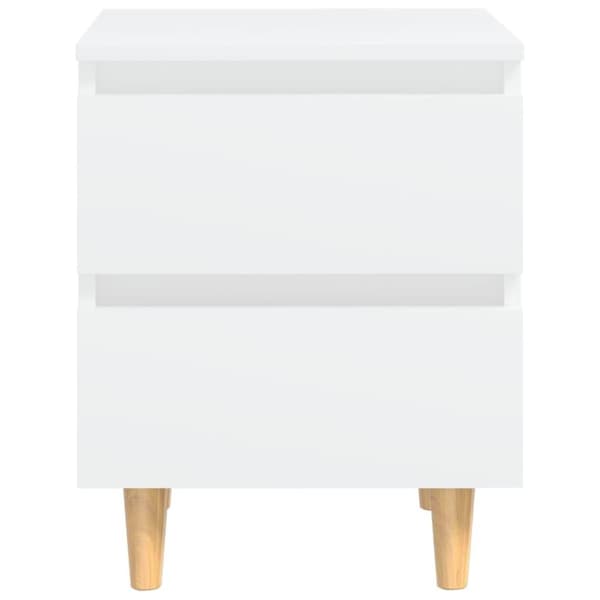 vidaXL Nattbord med heltre furuben hvit 40x35x50 cm