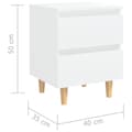 Miniatyrbillede 7 af 9: vidaXL sengeskab med ben i massivt fyrretræ 40x35x50 cm hvid
