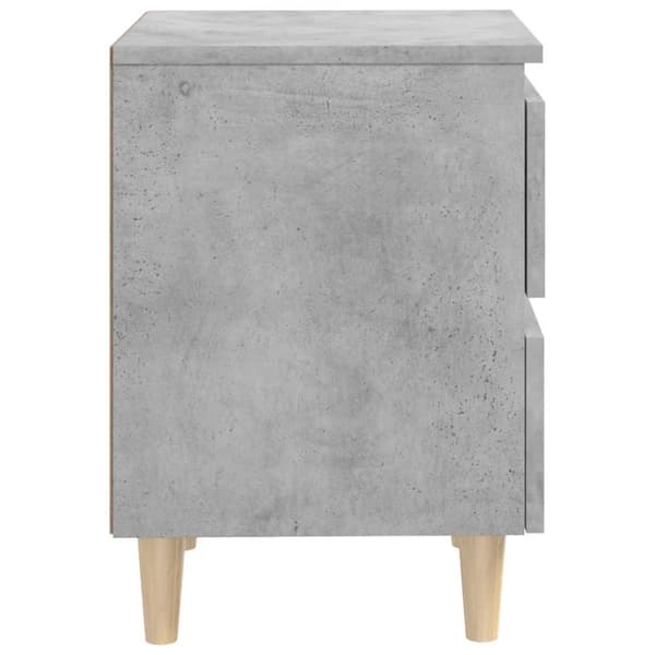 vidaXL sengeskab med ben i massivt fyrretræ 40x35x50 cm betongrå