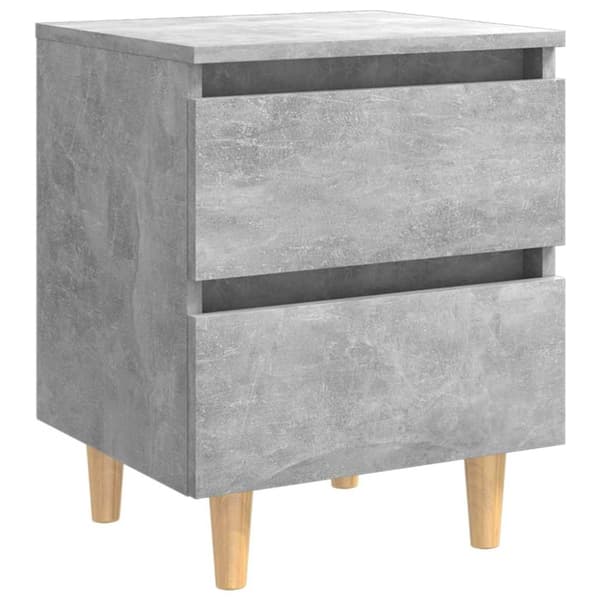 vidaXL sengeskab med ben i massivt fyrretræ 40x35x50 cm betongrå