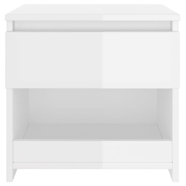 vidaXL Nattbord 2 stk høyglans hvit 40x30x39 cm sponplate