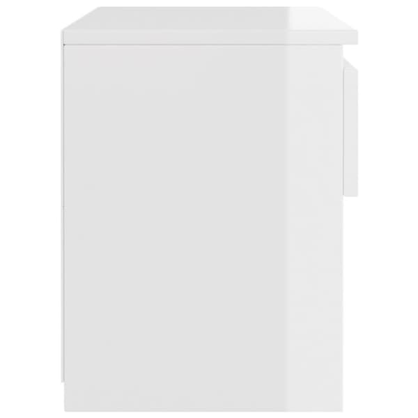 vidaXL Nattbord 2 stk høyglans hvit 40x30x39 cm sponplate