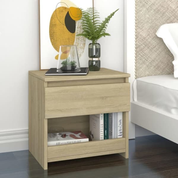 vidaXL Nattbord 2 stk sonoma eik 40x30x39 cm sponplate