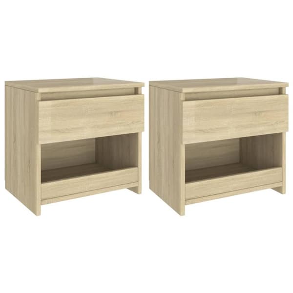 vidaXL Nattbord 2 stk sonoma eik 40x30x39 cm sponplate