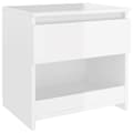 Miniatyrbillede 4 af 9: vidaXL sengeborde 2 stk. 40x30x39 cm spånplade hvid højglans