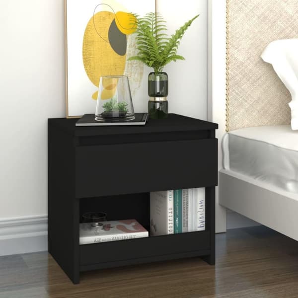 vidaXL sengeborde 2 stk. 40x30x39 cm spånplade sort