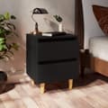 Miniatyrbilde 9 av 9: vidaXL Nattbord med heltre furuben 2 stk svart 40x35x50 cm