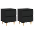 Miniatyrbilde 1 av 9: vidaXL Nattbord med heltre furuben 2 stk svart 40x35x50 cm