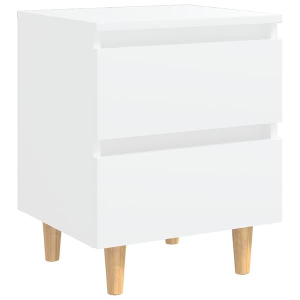 vidaXL Yöpöydät täysmäntyiset jalat 2 kpl valkoinen 40x35x50 cm