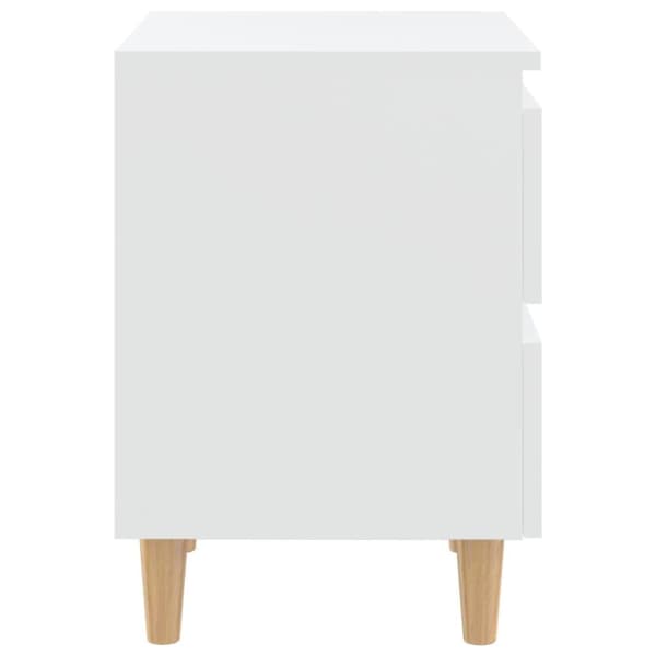vidaXL Yöpöydät täysmäntyiset jalat 2 kpl valkoinen 40x35x50 cm