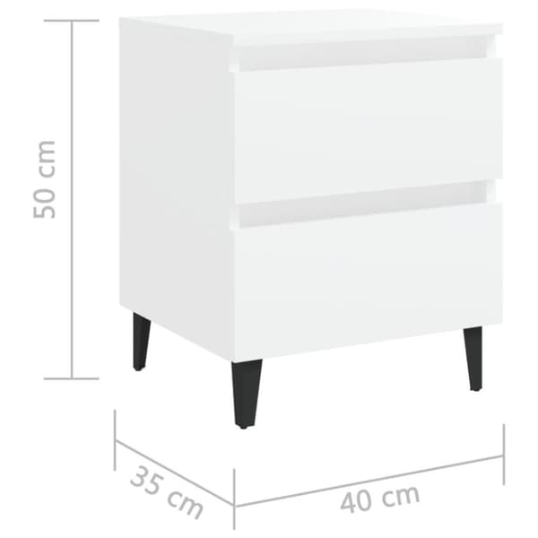 vidaXL sengeskab 40x35x50 cm hvid