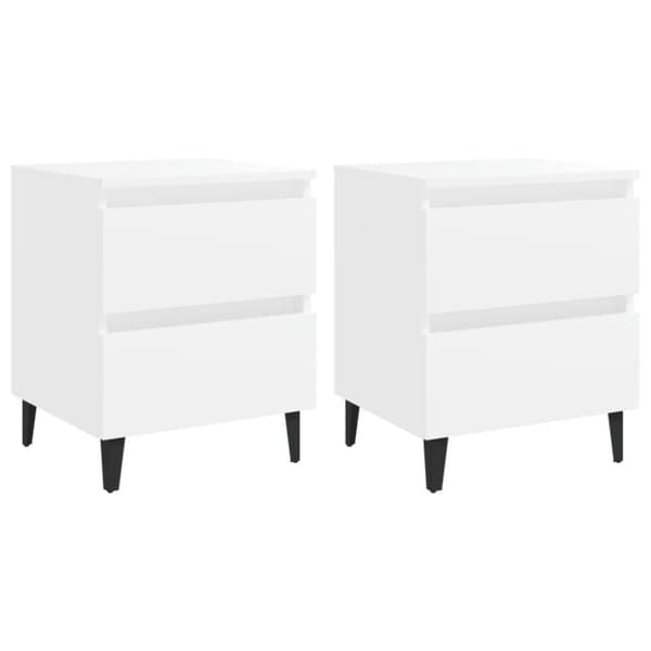vidaXL Nattbord 2 stk hvit 40x35x50 cm sponplate