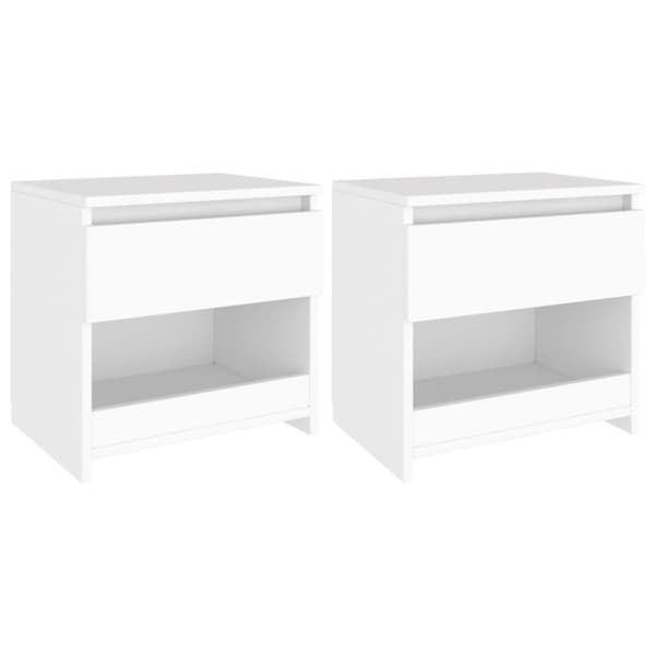 vidaXL sengeborde 2 stk. 40x30x39 cm spånplade hvid