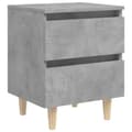 Pikkukuva 3 / 10: vidaXL Yöpöydät täysmäntyiset jalat 2 kpl betoninharmaa 40x35x50 cm