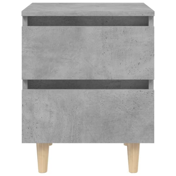 vidaXL Yöpöydät täysmäntyiset jalat 2 kpl betoninharmaa 40x35x50 cm