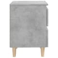 Pikkukuva 5 / 10: vidaXL Yöpöydät täysmäntyiset jalat 2 kpl betoninharmaa 40x35x50 cm