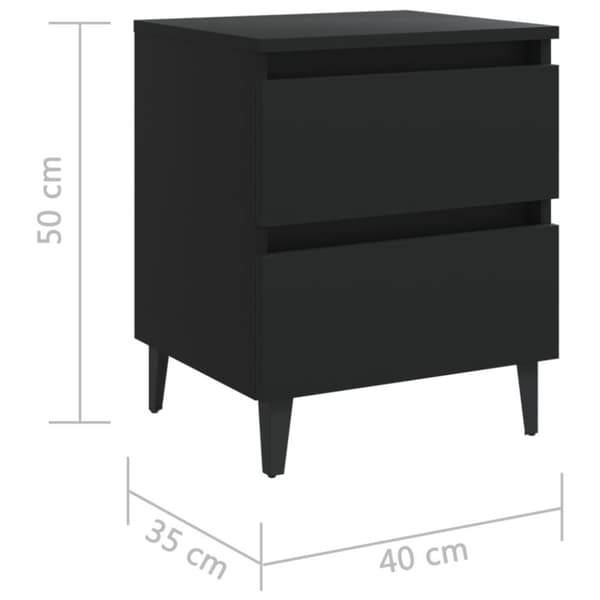 vidaXL sengeskab 40x35x50 cm sort