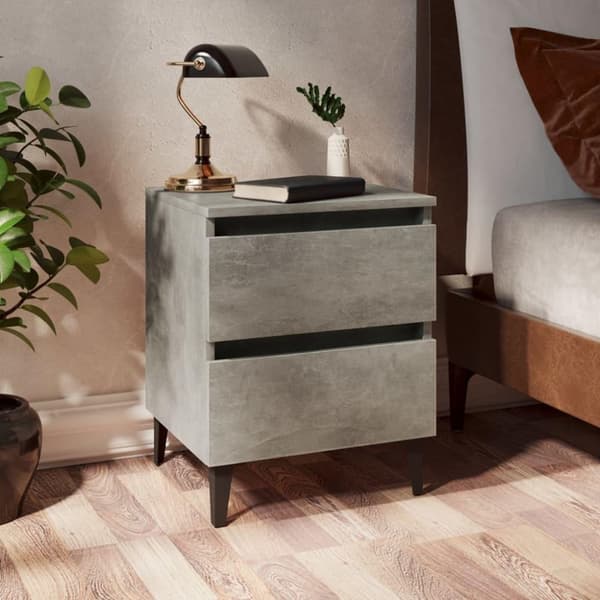 vidaXL sengeskab 40x35x50 cm konstrueret træ betongrå