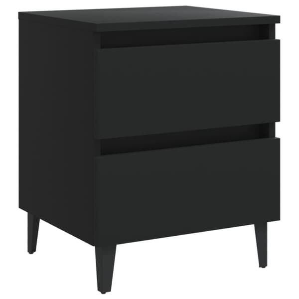 vidaXL sengeskabe 2 stk. 40x35x50 cm sort