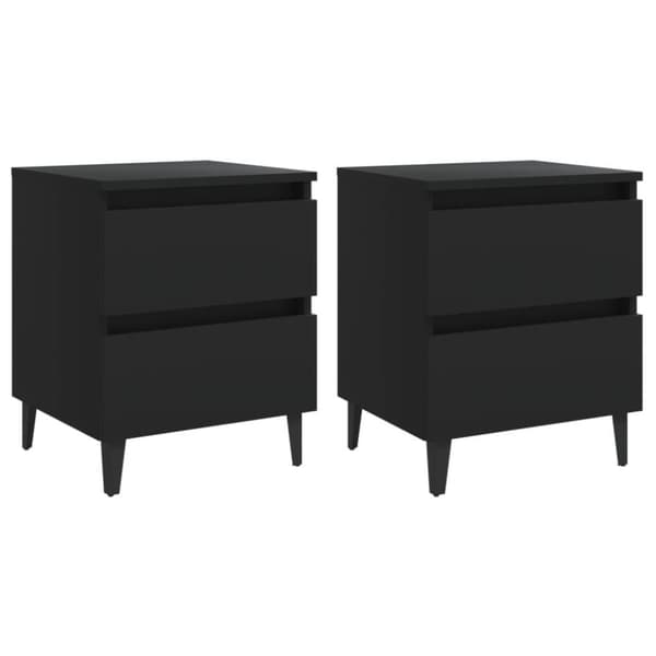 vidaXL Nattbord 2 stk svart 40x35x50 cm sponplate