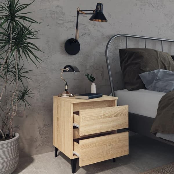 vidaXL Nattbord 2 stk sonoma eik 40x35x50 cm konstruert tre