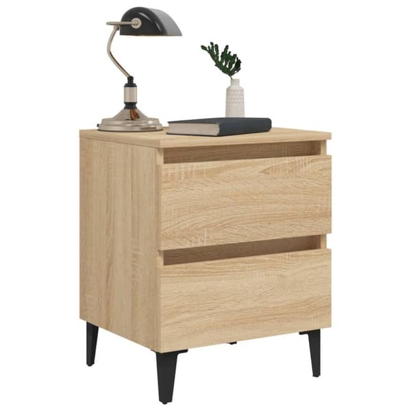 vidaXL Nattbord 2 stk sonoma eik 40x35x50 cm konstruert tre