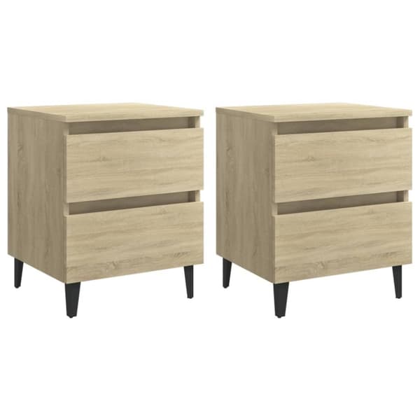 vidaXL Nattbord 2 stk sonoma eik 40x35x50 cm konstruert tre