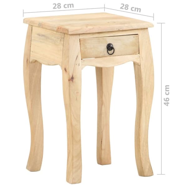 vidaXL Nattbord 28x28x46 cm heltre mango