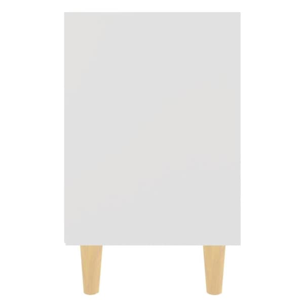 vidaXL Sängbord med massiva ben vit 40x30x50 cm