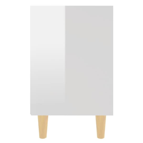 vidaXL sengeskabe 2 stk. m. massive træben 40x30x50 cm hvid højglans
